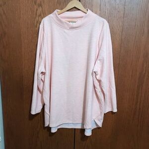 Women’s D&Co Active Size 4X Ribbed Pink Top Shirt Tunic Relaxed Fit Casual